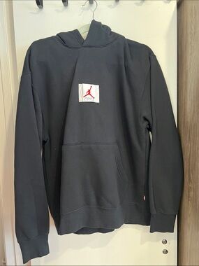 Jordan Black Pullover Hoodie with Red Jumpman Patch